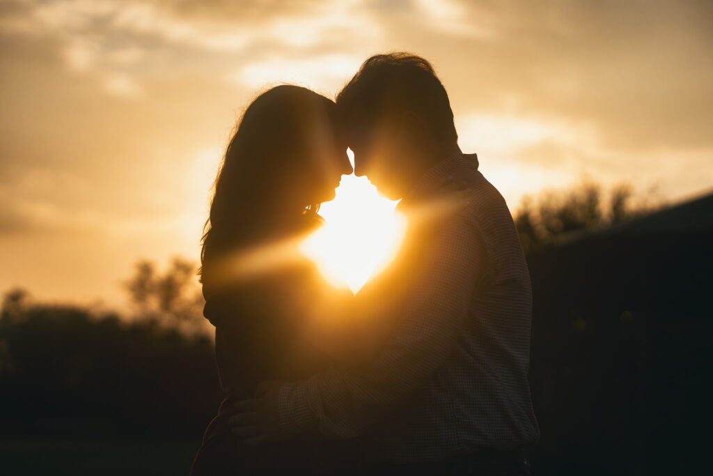 Engagement Photographer Lake Charles - Sunset Engagement photo taken at The Stables at LeBocage - near the Burton Coliseum in South Lake Charles